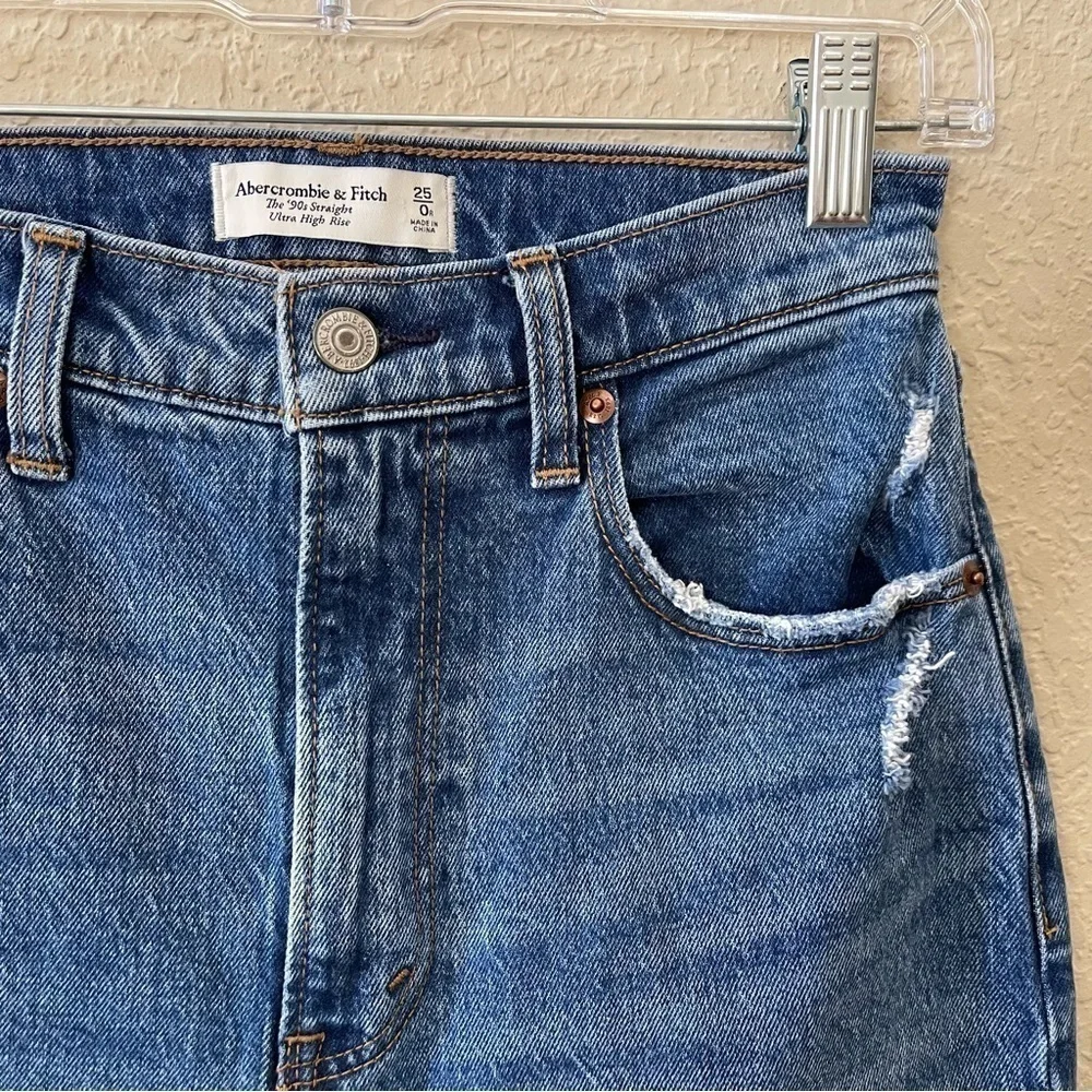 Abercrombie & Fitch Jeans The 90’s Straight Ultra High Rise Festival Y2K Blue 25